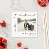 Drinken op mij Custom Pet Photo Receptie Cocktail Servet (Insitu)