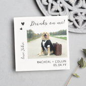 Drinken op mij Custom Pet Photo Receptie Cocktail Servet