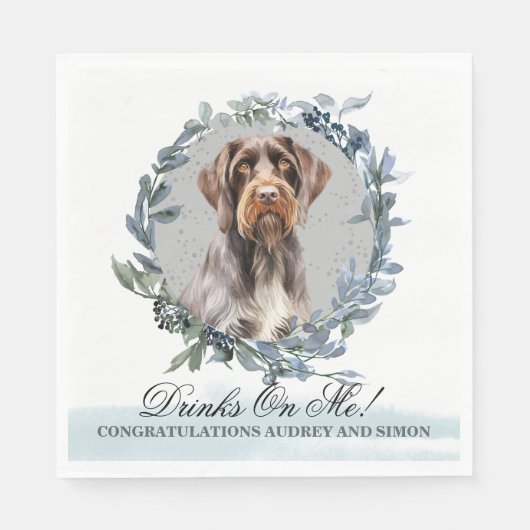 Drinken op mij! Duitse Wirehaired Pointer Dog Pet Servet (Voorkant)