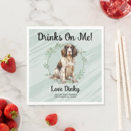 Drinken op mij! Engelse Springer Spaniel Hond brui Servet (Insitu)