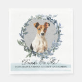 Drinken op mij! Gladde Fox Terrier Hond bruiloft h Servet (Voorkant)