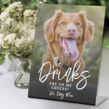 Drinken Op Mij Hond Huisdier Foto Bruiloft Bar Bor