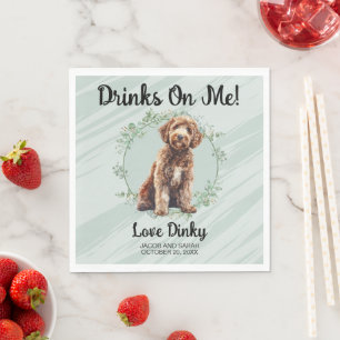 Drinken op mij! Labradoodle Dog Pet Servet