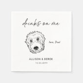 Drinken op mij | Modern Schattige Huisdier Kunstwe Servet (Voorkant)