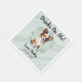 Drinken op mij! Papillon Hond bruiloft huisdier Servet (Hoek)