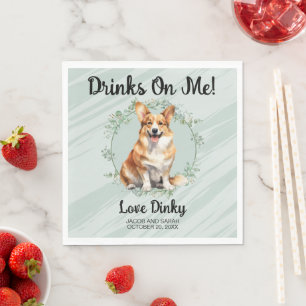 Drinken op mij! Pembroke Welsh Corgi Foto Servet