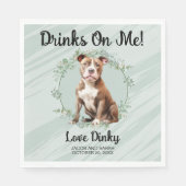 Drinken op mij! Pitbull Hond bruiloft huisdier Servet (Voorkant)