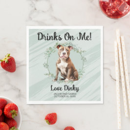 Drinken Op Mij! Pitbull Hond Servetten met Foto