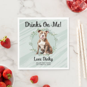 Drinken Op Mij! Pitbull Hond Servetten met Foto