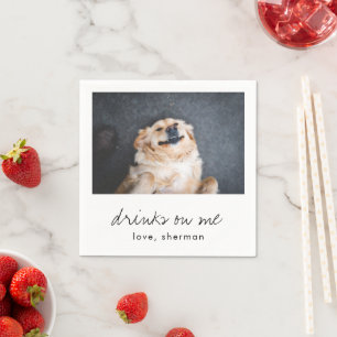 Drinken op Mij Schattig Leuk Foto Modern Hond Huwe Servet