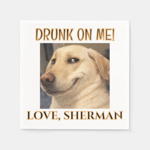 Drinken op Mij Schattige Leuke Foto Moderne Honden Servet