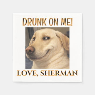 Drinken op Mij Schattige Leuke Foto Moderne Honden Servet