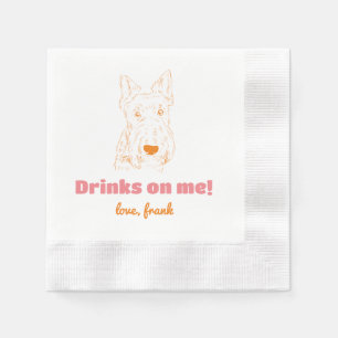 Drinken op mij! Schnauzer Wedding Napkins Servet