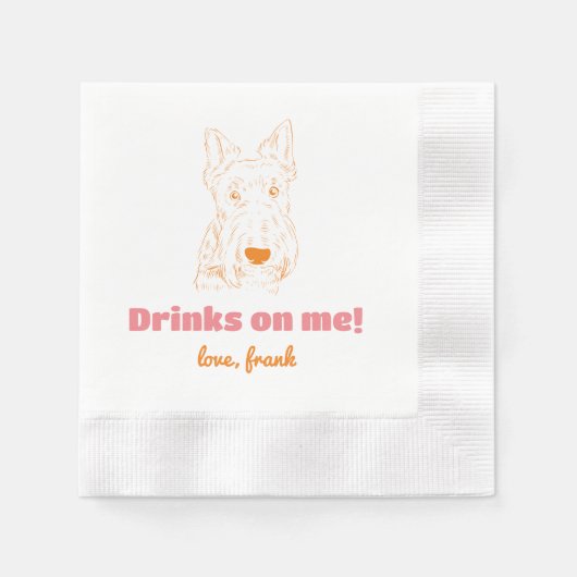 Drinken op mij! Schnauzer Wedding Napkins Servet (Voorkant)