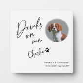 Drinken op mij Script Custom Photo Fun Wedding Fotoplaat (Voorkant)