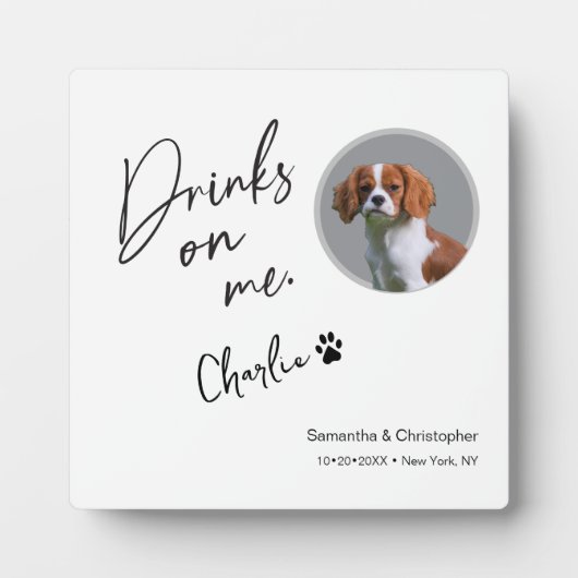 Drinken op mij Script Custom Photo Fun Wedding Fotoplaat (Voorkant)