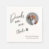 Drinken op mij Script Custom Photo Fun Wedding Servet (Voorkant)