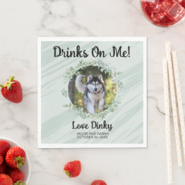 Drinken op mij servetten met uw huisdieren foto