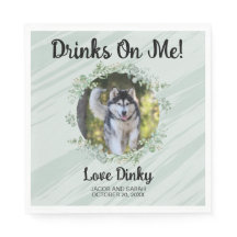 Drinken op mij servetten met uw huisdieren foto