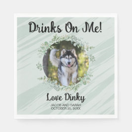 Drinken op mij servetten met uw huisdieren foto