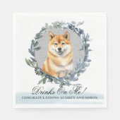 Drinken op mij! Shiba inu Hond bruiloft huisdier Servet (Voorkant)