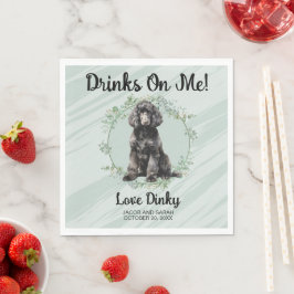 Drinken op mij! Standaard Poodle-hond huwelijksdie Servet