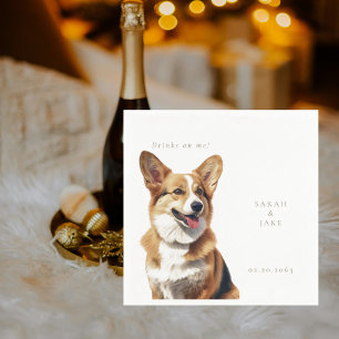Drinken op Mij Welsh Corgi Huisdier Bruiloft Servet