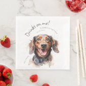 Drinken op mijn dachshund Waterverf Fun Dog Pet Servet (Insitu)