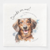 Drinken op mijn dachshund Waterverf Fun Dog Pet Servet (Voorkant)