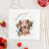 Drinken op mijn dachshund Waterverf Fun Dog Pet Servet (Insitu)