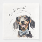 Drinken op mijn dachshund Waterverf Fun Dog Pet Servet (Voorkant)