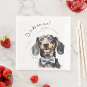 Drinken op mijn dachshund Waterverf Fun Dog Pet Servet (Insitu)