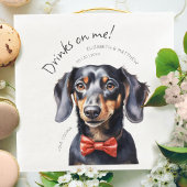 Drinken op mijn dachshund Waterverf Fun Dog Pet Servet