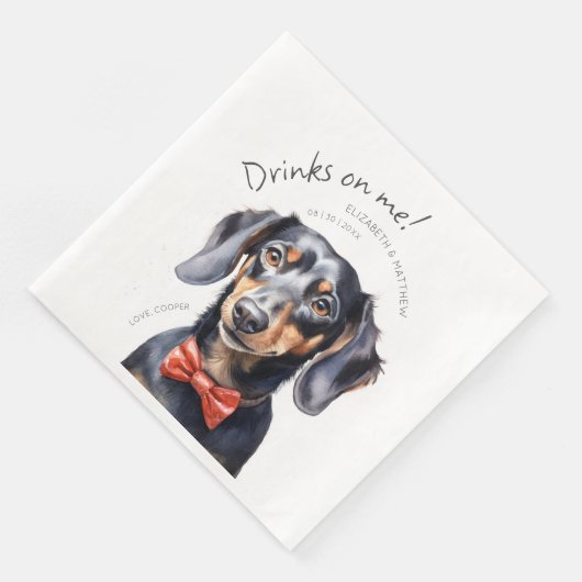 Drinken op mijn dachshund Waterverf Fun Dog Pet Servet (Hoek)