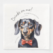 Drinken op mijn dachshund Waterverf Fun Dog Pet Servet (Voorkant)