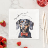 Drinken op mijn dachshund Waterverf Fun Dog Pet Servet (Insitu)