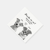 Drinken op ons 2 Pet Custom getrokken bruiloft Servet (Hoek)