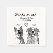 Drinken op ons 2 Pet Custom getrokken bruiloft Servet (Voorkant)