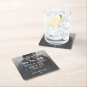 Drinken op ons eenvoudige foto bruiloft opslaan de kartonnen onderzetters (Insitu)