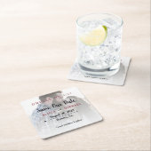 Drinken op ons eenvoudige foto bruiloft opslaan va kartonnen onderzetters (Insitu)