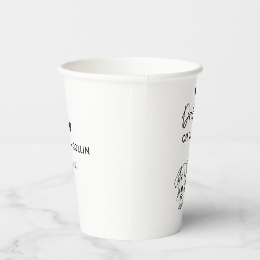 Drinken op ons Eenvoudige Funny Custom Dog Bruilof Papieren Bekers (Rechts)