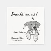 Drinken op ons gepersonaliseerde hond eenvoudige b servet (Voorkant)