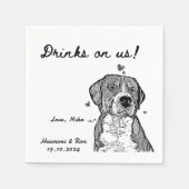 Drinken op ons gepersonaliseerde hond eenvoudige b servet (Voorkant)