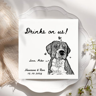 Drinken op ons gepersonaliseerde hond eenvoudige b servet