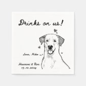 Drinken op ons getekend grappig hond eenvoudige br servet (Voorkant)