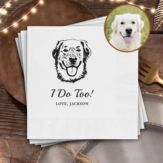 Drinken op ons huisdieren aangepaste hand tekening servet