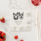 Drinken op ons huisdieren aangepaste hand tekening servet (Insitu)