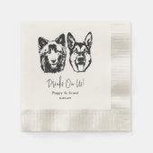 Drinken op ons huisdieren aangepaste hand tekening servet (Voorkant)