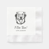 Drinken op ons huisdieren aangepaste hand tekening servet (Voorkant)