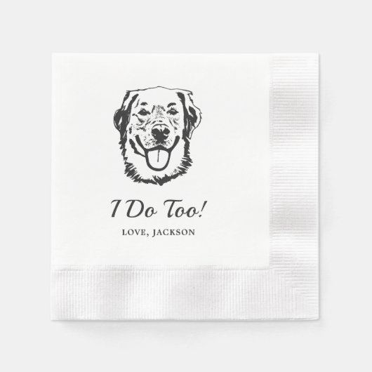 Drinken op ons huisdieren aangepaste hand tekening servet (Voorkant)